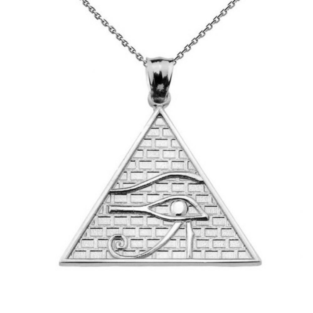 925 Sterling Silver Eye Of Horus Charm 13 Steps Pyramid Pendant Necklace 79$